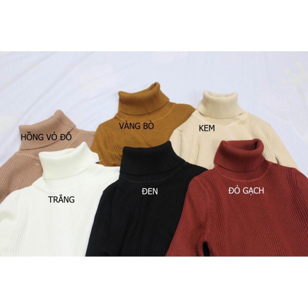 Áo LEN TƠ cổ lọ  siêu mềm ấm Chipxinhxk ( đen)