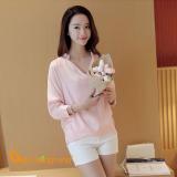 Áo nữ áo kiểu tay lỡ vạt trước ngắn sau đuôi tôm GLA034 màu hồng Cuocsongvang