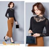 Áo nữ ren áo kiểu thun dài tay GLA160 đen