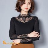 Áo nữ ren áo kiểu thun dài tay GLA160 đen