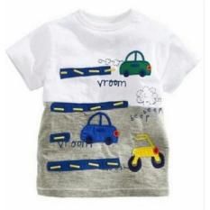 Áo phông bé trai hình ô tô trắng