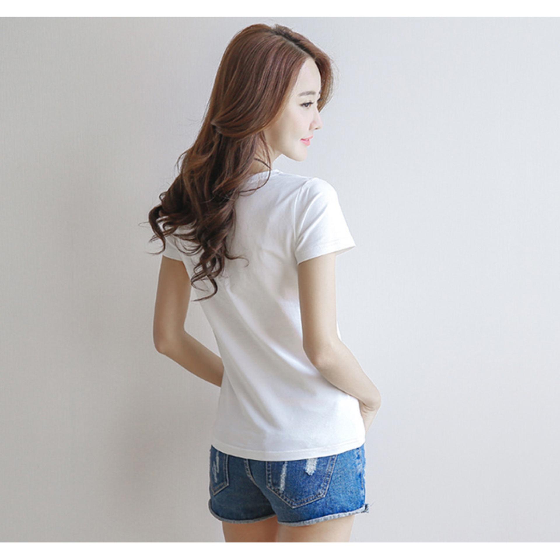 Áo phông cổ tim hàng VNXK (trắng) Chipxinhxk