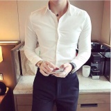 Áo sơ mi body nam hàn quốc - vải lụa không nhăn