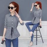 [HCM]Áo sơ mi caro nữ dây rút eo TinaSM546