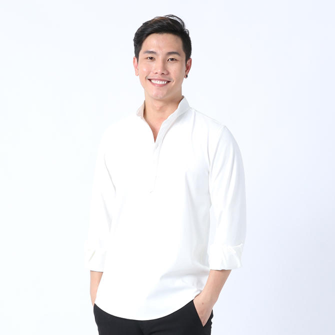Hình ảnh Áo sơ mi cổ lãnh tụ phong cách Prazenta STD35 (Trắng)