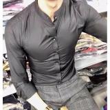 Áo cổ trụ nam body - lụa không nhăn- h