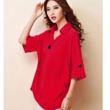 ÁO SƠ MI FORM RỘNG PHỐI NÚT ĐỦ SIZE BEYEU1688 - BY1013 (ĐỎ TƯƠI)