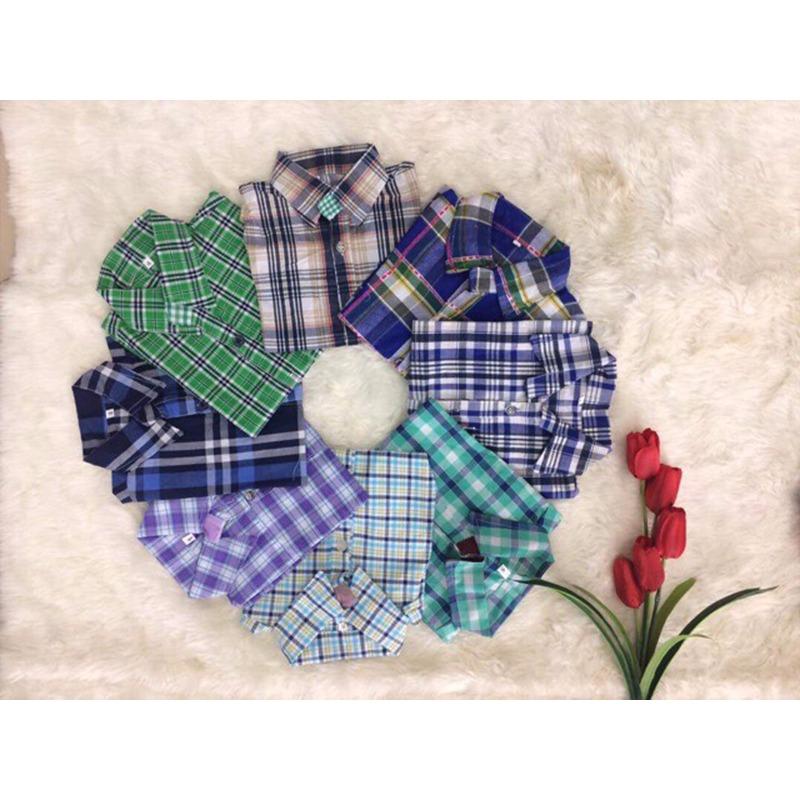 Áo sơ mi ngắn tay kẻ sọc nhiều màu cho bé trai 