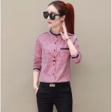 [HCM]Áo sơ mi nữ sọc caro viền đen TinaSM607