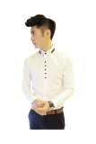 Áo sơ mi tay dài nam Thời trang giá gốc (Trắng)