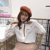 Áo sơ mi thắt nơ nhún bèo BERI