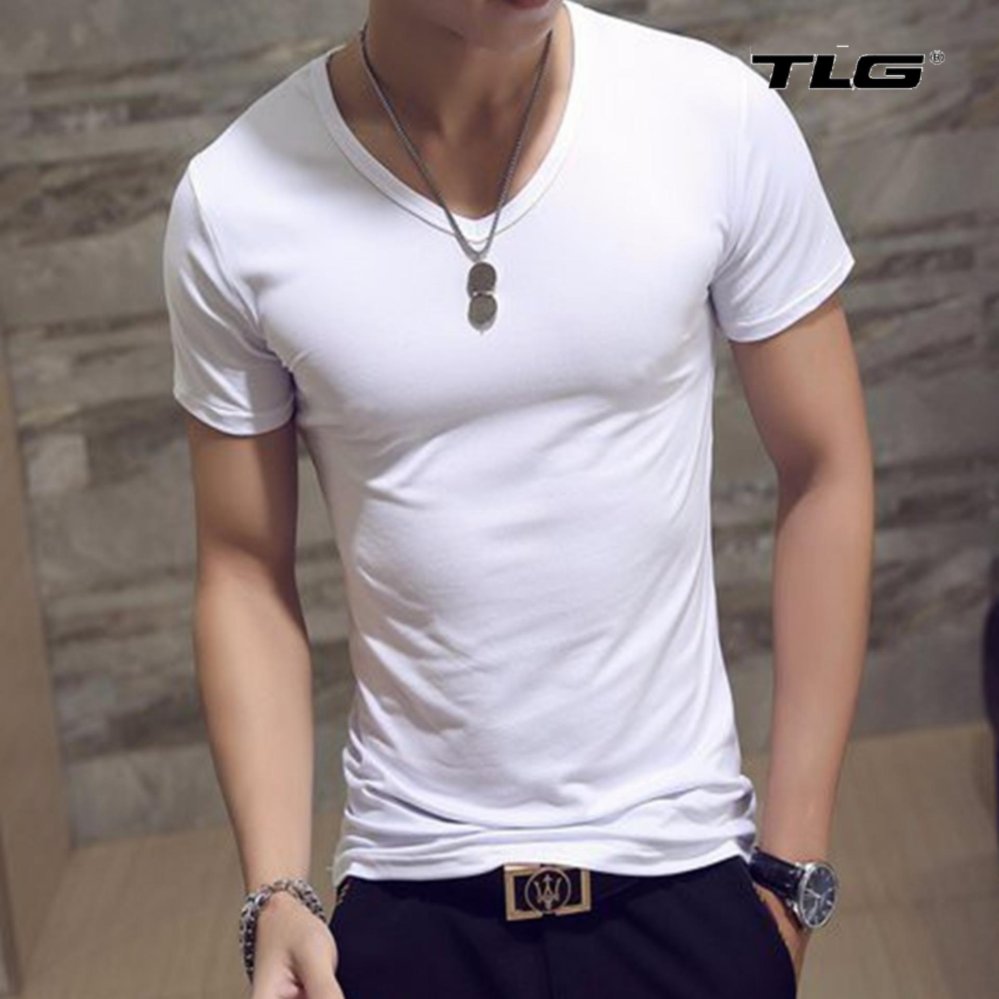 Áo Thun Body Ngắn Tay Nam Cổ Tim Thành Long TL6377 (trắng) + Tặng 1 Bút bi cao cấp K 410.