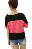Áo thun cánh dơi Mix Color NhanhMua 2401 (Đen phối hồng)
