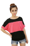 Áo thun cánh dơi Mix Color NhanhMua 2401 (Đen phối hồng)