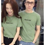 Áo thun cặp đôi tình nhân Goodday đẹp ( Xanh rêu )