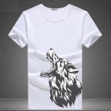 Áo thun in hình sói hú ( Trắng )