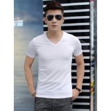 Áo thun nam body cổ tim ( trắng )