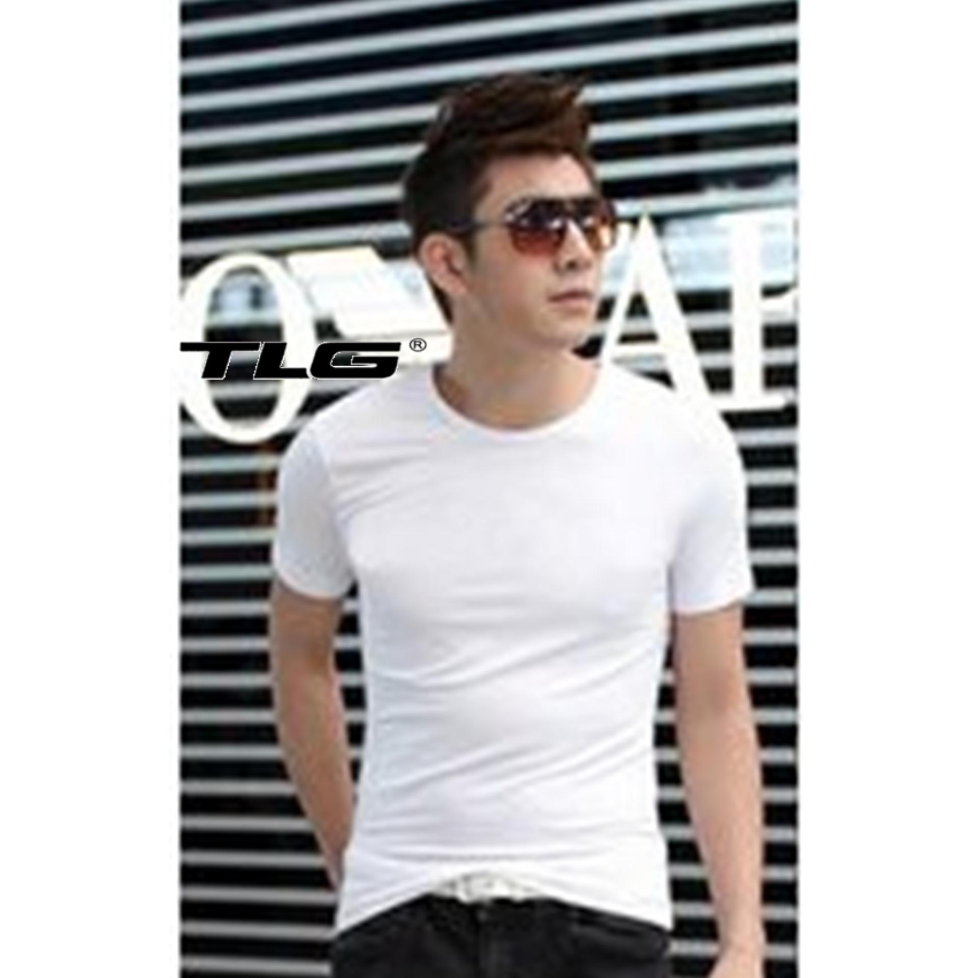 Áo thun nam body cổ tròn - áo phông nam-áo phông nam thời trang - 206377 - White