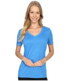 Áo thun ôm nữ cổ tim Navi xanh da trời