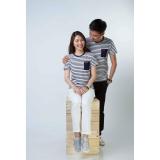Áo thun thời trang cao cấp Zento (xanh đen sọc nhỏ) đôi nam/nữ