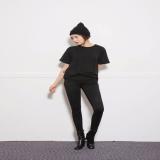Áo thun trơn nữ cổ tròn thun cotton 4 chiều ( Đen )