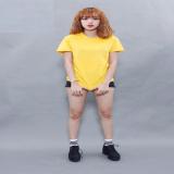 Áo thun trơn nữ cổ tròn thun cotton 4 chiều ( Vàng )