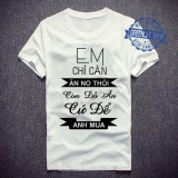 [HCM]Áo Thun Unisex Slogan Atb463 (Trắng)