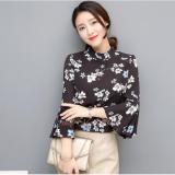 Áo Voan Cổ Cao Tay Loe (Đen)