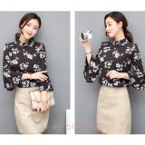 Áo Voan Cổ Cao Tay Loe (Đen)