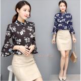 Áo Voan Cổ Cao Tay Loe (Đen)