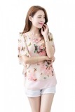 Áo voan họa tiết bướm (Hồng)