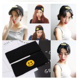 [HCM]Băng Đô Thể Thao Thời Trang In Chữ Vải Len - Đen Smile