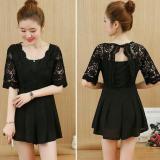 Jumpsuit short phối ren tay lửng SET051