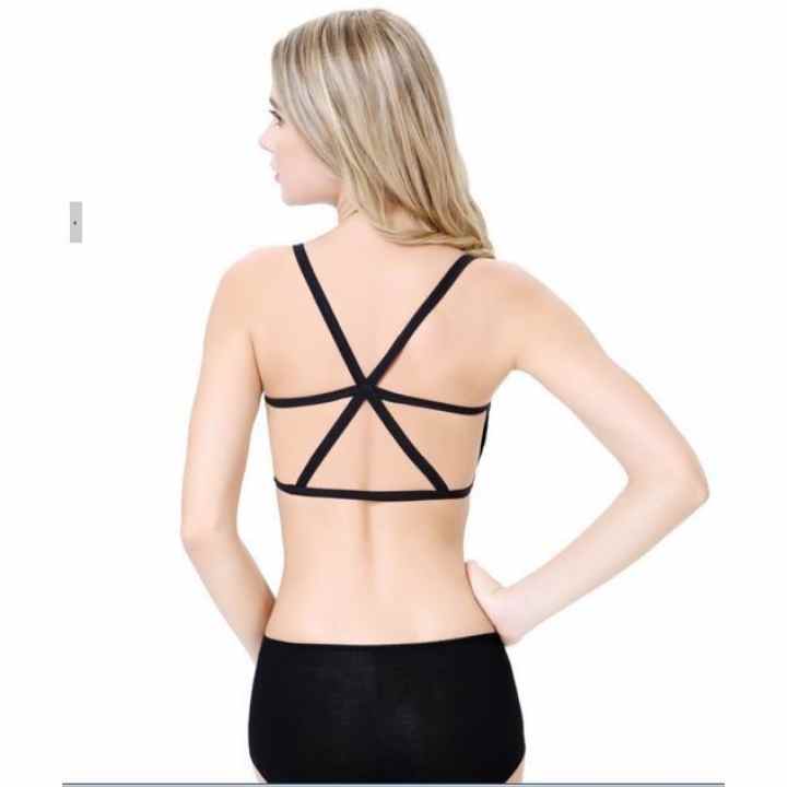 Bộ 2 áo bra quai chéo sexy The ladies GT 247 (Đen da)