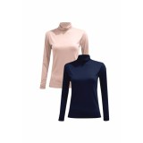 Bộ 2 áo giữ nhiệt cổ lọ tay dài (đen+đô)