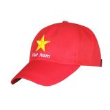 Bộ 2 mũ lưỡi trai việt nam đỏ trơn (nam nữ)