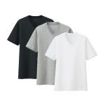 Bộ 3 áo thun nam body cổ tim 100% COTTON cao cấp ( đen, trắng, xám )