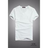 Áo thun nam body cổ tim 100% COTTON ( trắng )