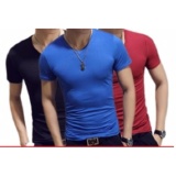 Bộ 3 áo thun nam body cổ tim 100% cotton