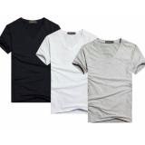 bộ 3 áo thun nam body cổ tim 100% COTTON mềm mịn ( đen, trắng, xám )