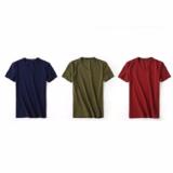 [HCM]Bộ 3 áo thun nam body cổ tim 100% COTTON ( xanh đen xanh rêu đỏ đô )