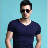 [HCM]Bộ 3 áo thun nam body cổ tim 100% COTTON ( xanh đen xanh rêu đỏ đô )