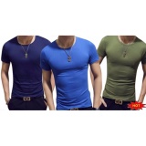 Bộ 3 áo thun nam body cổ tròn vải dày mịn, thấm hút tốt