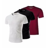 Bộ 3 áo thun nam body cổ tròn COTTON cao cấp siêu mềm mịn thấm hút ( Đen, trắng, đỏ đô )