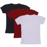 Bộ 3 áo thun nam body cổ tròn ( đen, trắng , đỏ đô )