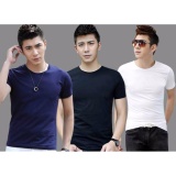 Bộ 3 áo thun nam body cổ tròn ( Đen, trắng, xanh đen )