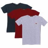 Bộ 3 áo thun nam body cổ tròn ( xanh đen, xám, đỏ đô )