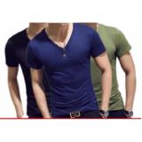 [HCM]Bộ 3 áo thun nam cổ tim body 100% COTTON ( đen xanh đen xanh rêu )