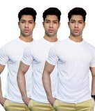 Bộ 3 áo thun nam cổ tròn màu trắng