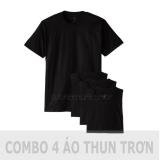 [HCM]BỘ 4 ÁO THUN TRƠN GREENLIFE CAO CẤP (ĐEN)